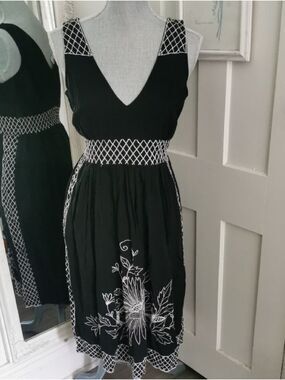 Y2K Vintage HIbas Lace Works Boho Indie Summergirl Embroidered Dress.M
